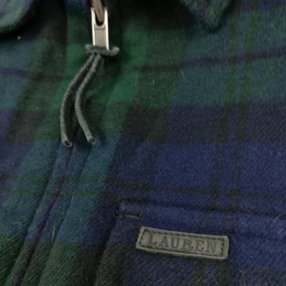 Vintage Ralph Lauren Jacket Blackwatch Plaid Flannel Full Zip P/S Petite Small - Picture 4 of 9